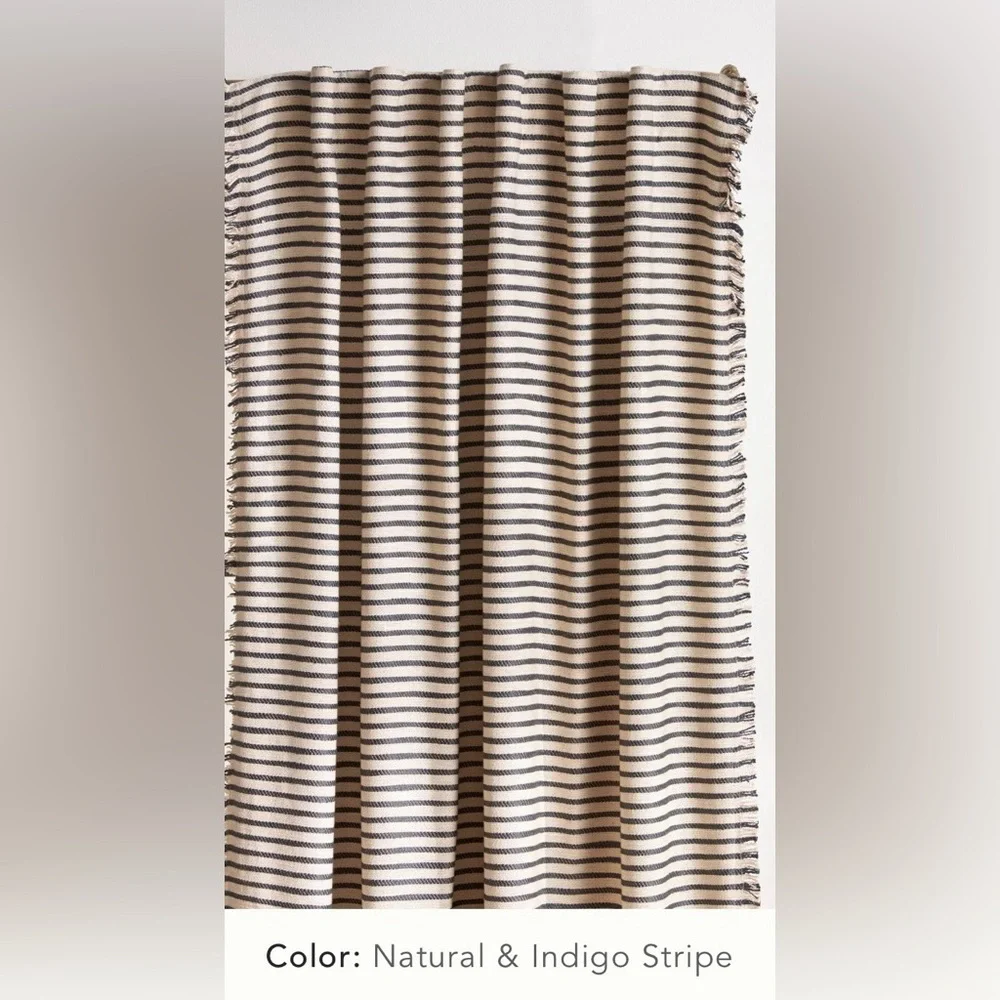 Anthropologie Luxe Linen Blend Woven Backout Curtains, Set of 2, NEW